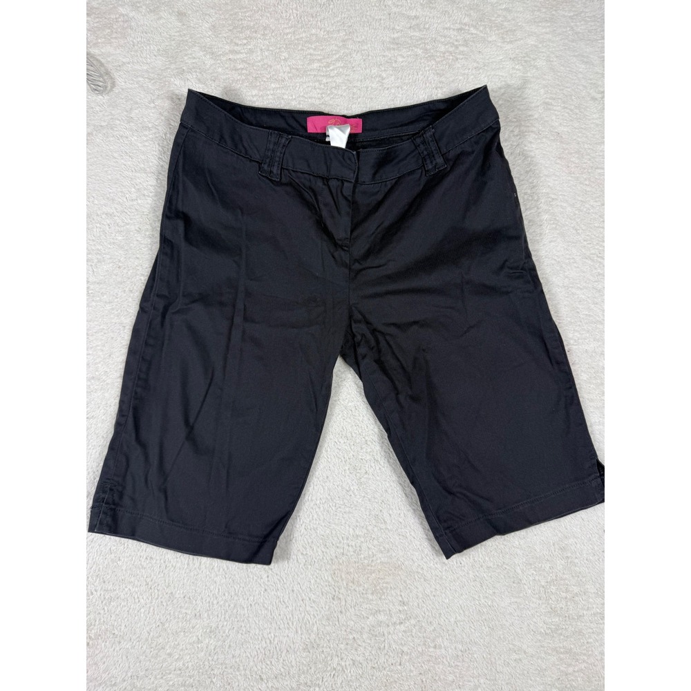 Thalia Sodi Bermuda Shorts Womens 5/6 Black Excellent Stretch Cotton Casual Chic